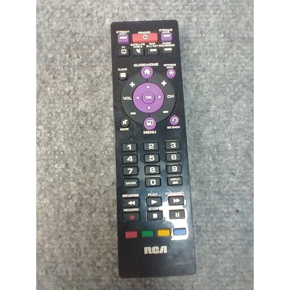 RCA 4-Device Universal Remote Control Black RCR004RWD Purple Navigation Button
